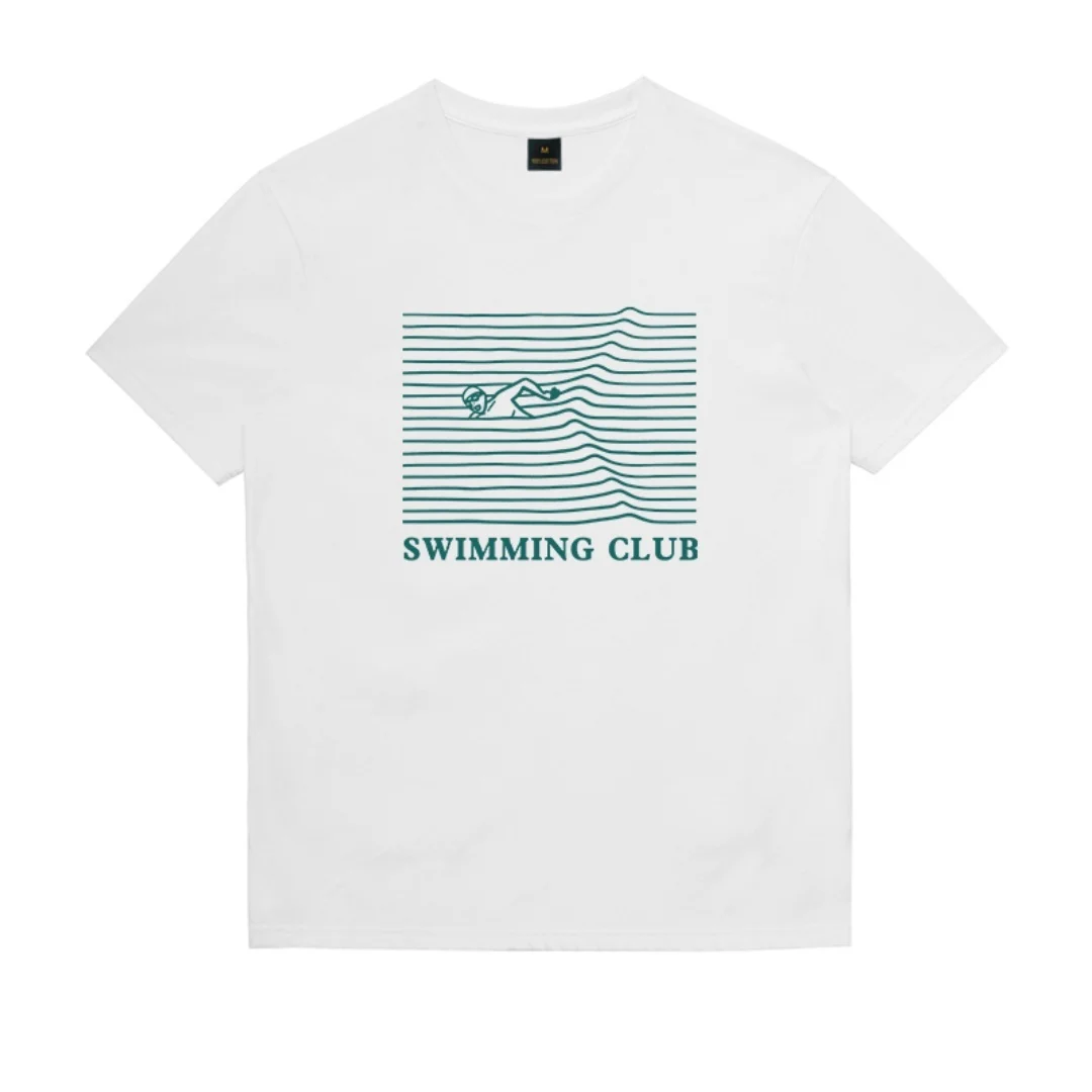 

Футболка с графическим принтом для плавательного клуба, летняя модная спортивная мужская футболка из чистого хлопка, детская одежда, футболки Y2k Woman