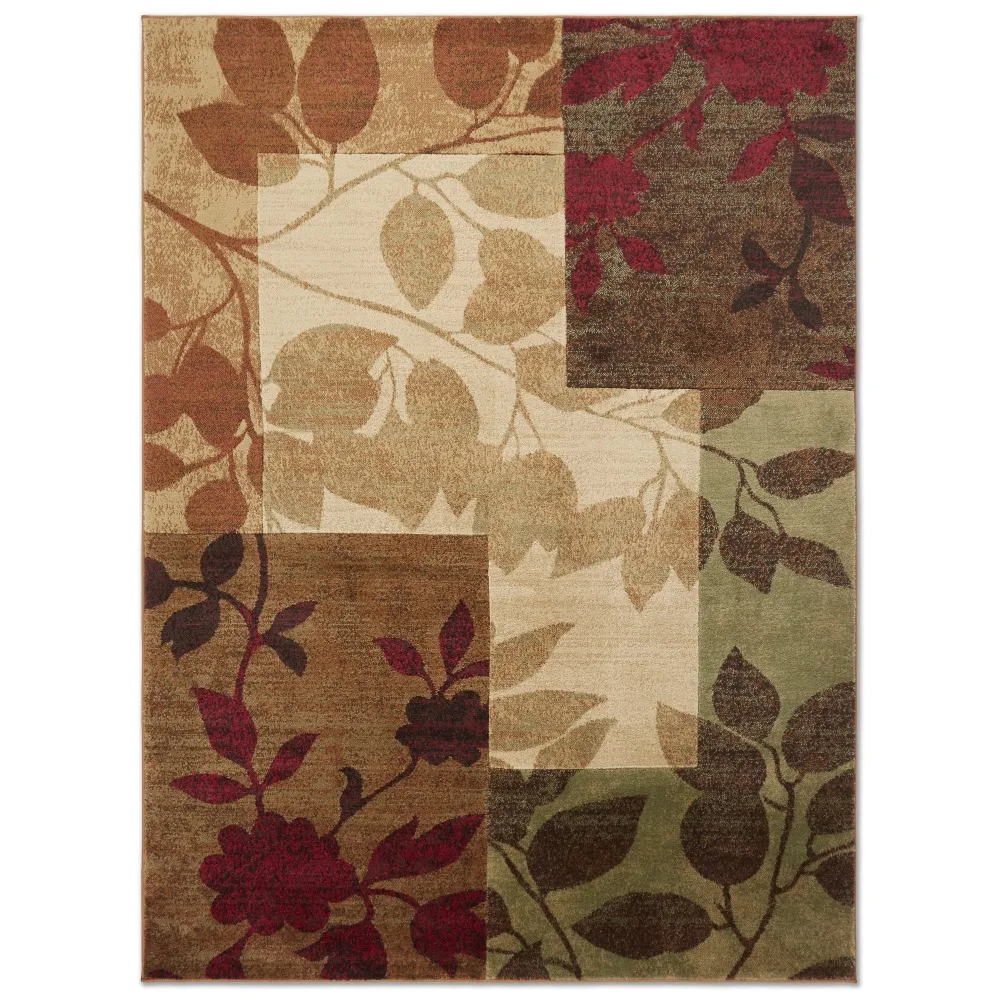 

Tribeca Amelia Contemporary Geometric Floral Area Rug, Beige/Brown, 6'7x9'10