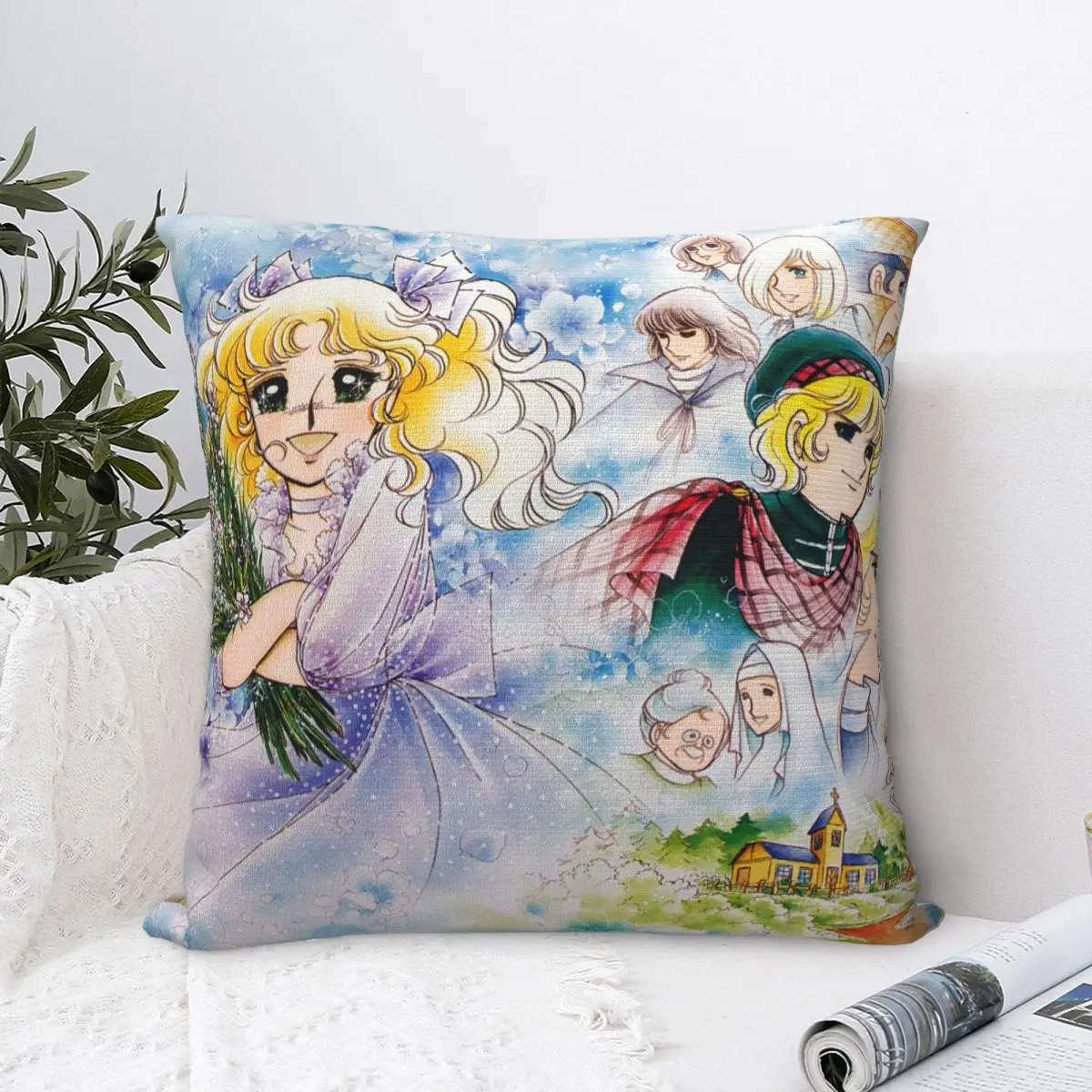 Candy Candy Anime Pillow Case Japanese Anime Cushion Covers Custom Polyester Decor Pillowcover for Home 40x40cm