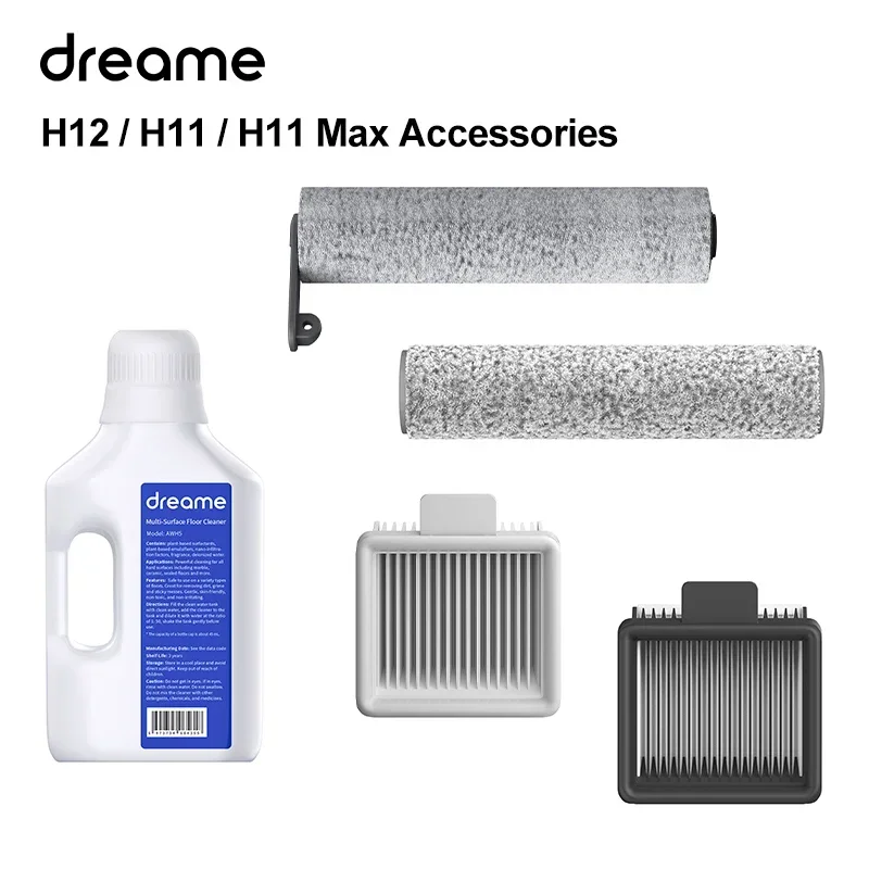 Dreame H12 / H11 Max / H11 Vacuum Cleaner Original Official Accessories, Detergent, Filter, Roller Brush, Replacement Parts