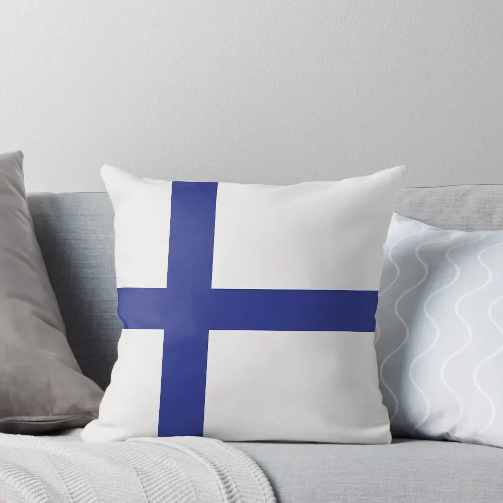 World of Color Flags - Country Cushion - Flag of Finland Throw Pillow Luxury Pillow Case Christmas Pillow