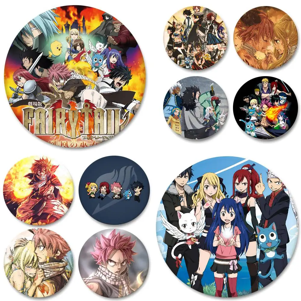 Anime FAIRY TAIL Rundes Abzeichen Kreative Brosche Kleidung Rucksack Accessoires Anstecknadel