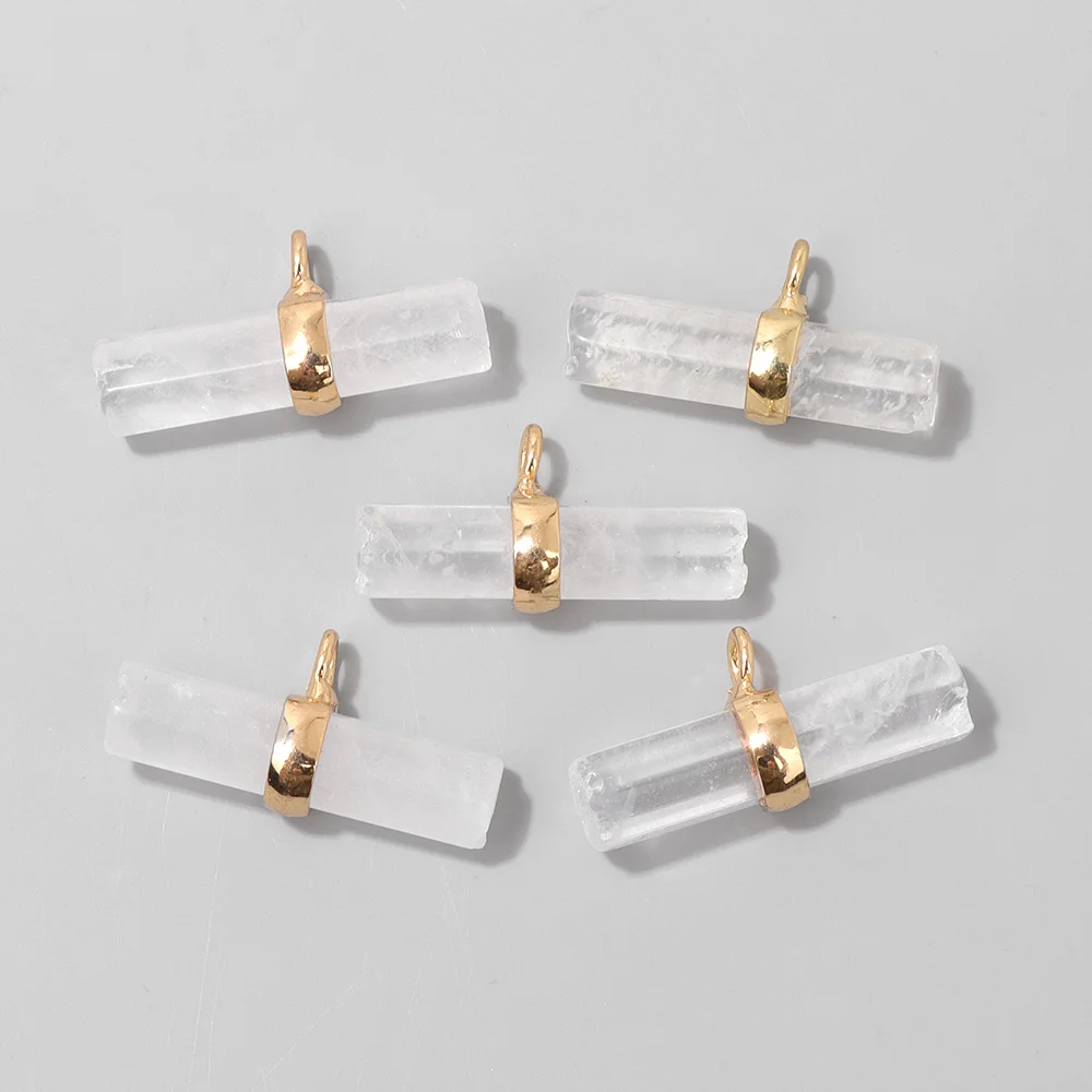 

5PCS Natural Hexagonal Stone Pendant Amethyst Amazonite Agat Charm For Jewelry Making Necklace Earrings Bracelet DIY Accessories