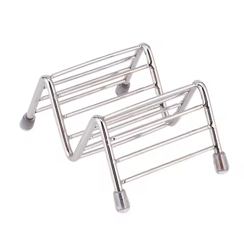 Stainless Steel Taco Stand Mexican Pancake Rack Tortilla Roll Holder Stable for Home Kitchen Party 1 Grid