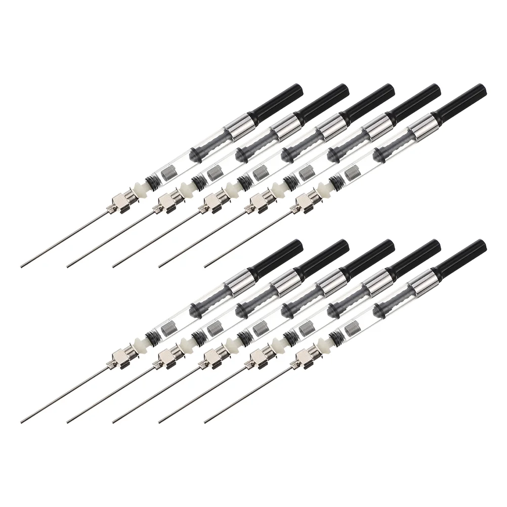 

10 Pcs Fountain Pen Converter Ink Filler Premium Stainless Steel Plastic Easy Cleaning Lightweight Office Stationery