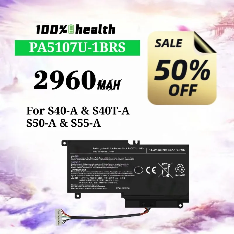 

PA5107U-1BRS 2960mAh Laptop Battery for TOSHIBA S40-A/S40T-A/S50-A/S55-A Lithium Rechargeable Battery
