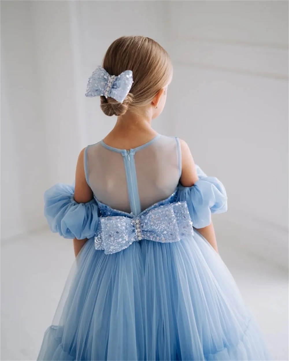 

Элегантное вечернее платье принцессы с блестками и открытыми плечами для первого причастия, классическое платье для свадебной вечеринки, платье для первого причастия по индивидуальному заказу