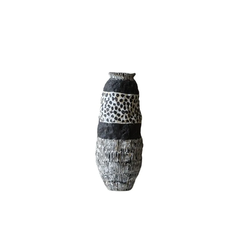 Wabi Sand Wind Ceramic Vase Ornament Jingdezhen Chinese Pottery Pot Light Luxury