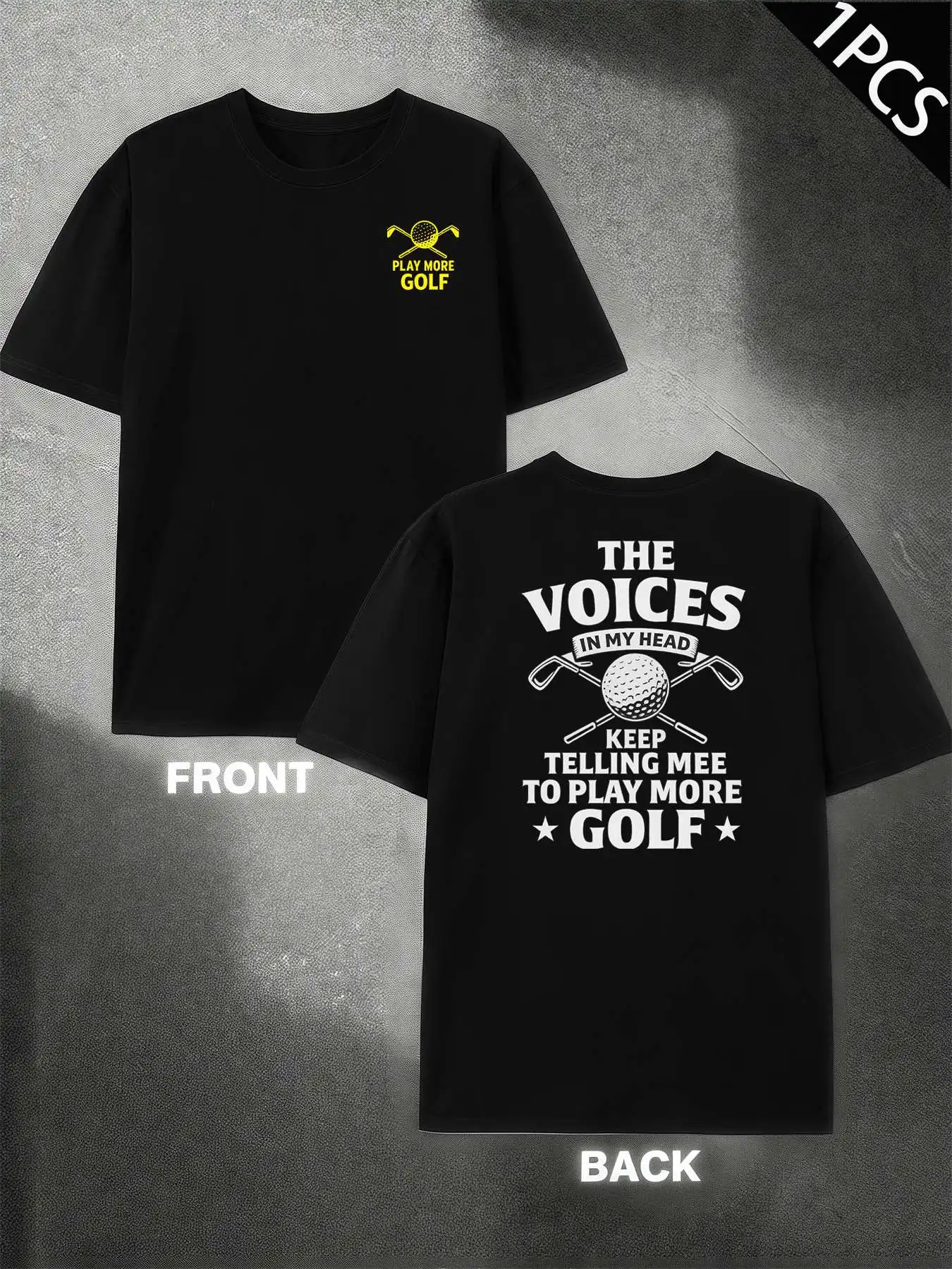

Golf Lover Funny Tee Shirt Men's Double-Sided printed Fashionable Casual Crew Neck 220gsm Pure Cotton T-Shirt