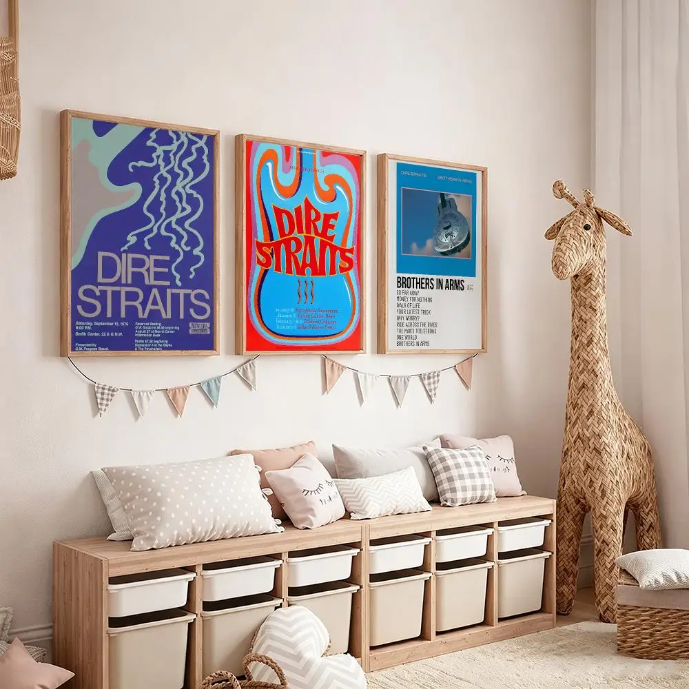 band Dire Straits Poster Poster Pastel Cozy Aesthetic HD Poster Wall Art Print For Bedroom Dorm Room Decor Teen Girls Gift
