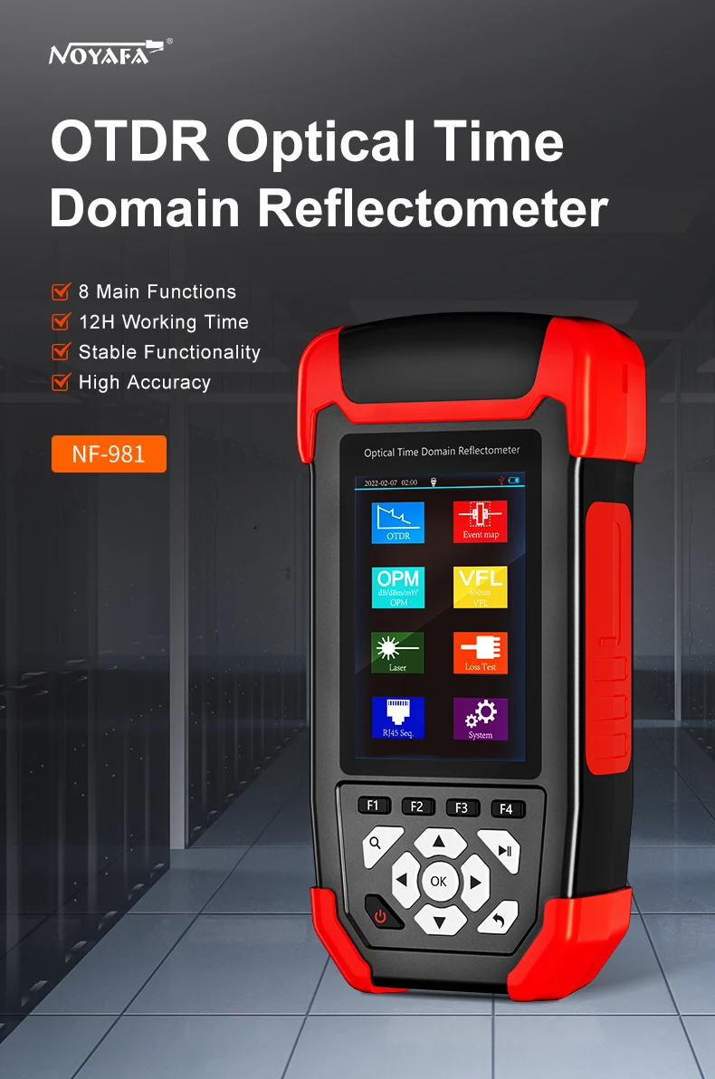 NF-981 Mini OTDR 1310/1550nm Glasfaser-Reflektometer mit OPM VFL OLS Event Map Ethernet-Kabeltester Optischer Fasertester – Detail 1