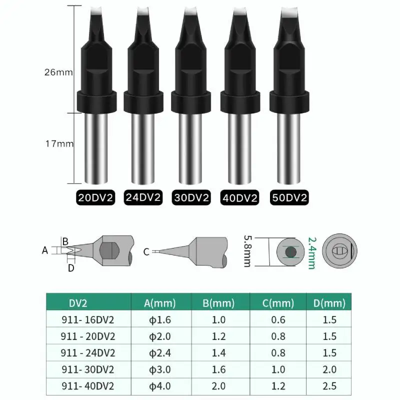 911 Series D/DV1/DV2/PC 150W Lead-Free Copper Welding Head Soldering Iron Tips For Automatic Soldering Robot Machine