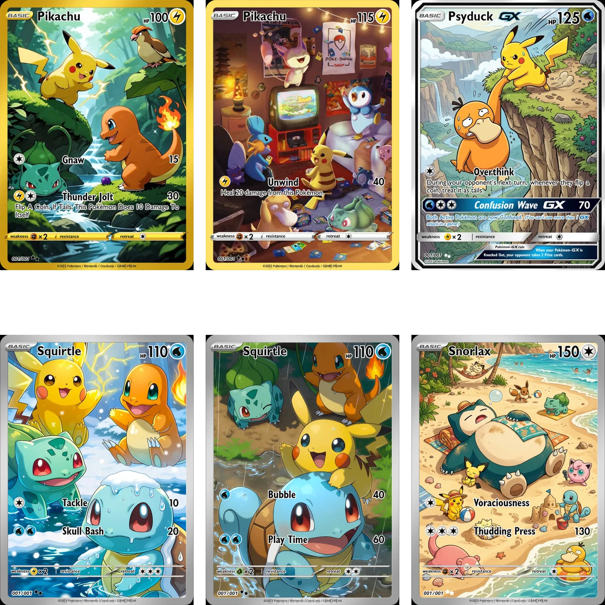 

DIY Self Control Pokemon Ptcg Pikachu Psyduck Charmander Collect Signature Trading Card Anime Cartoon Gift