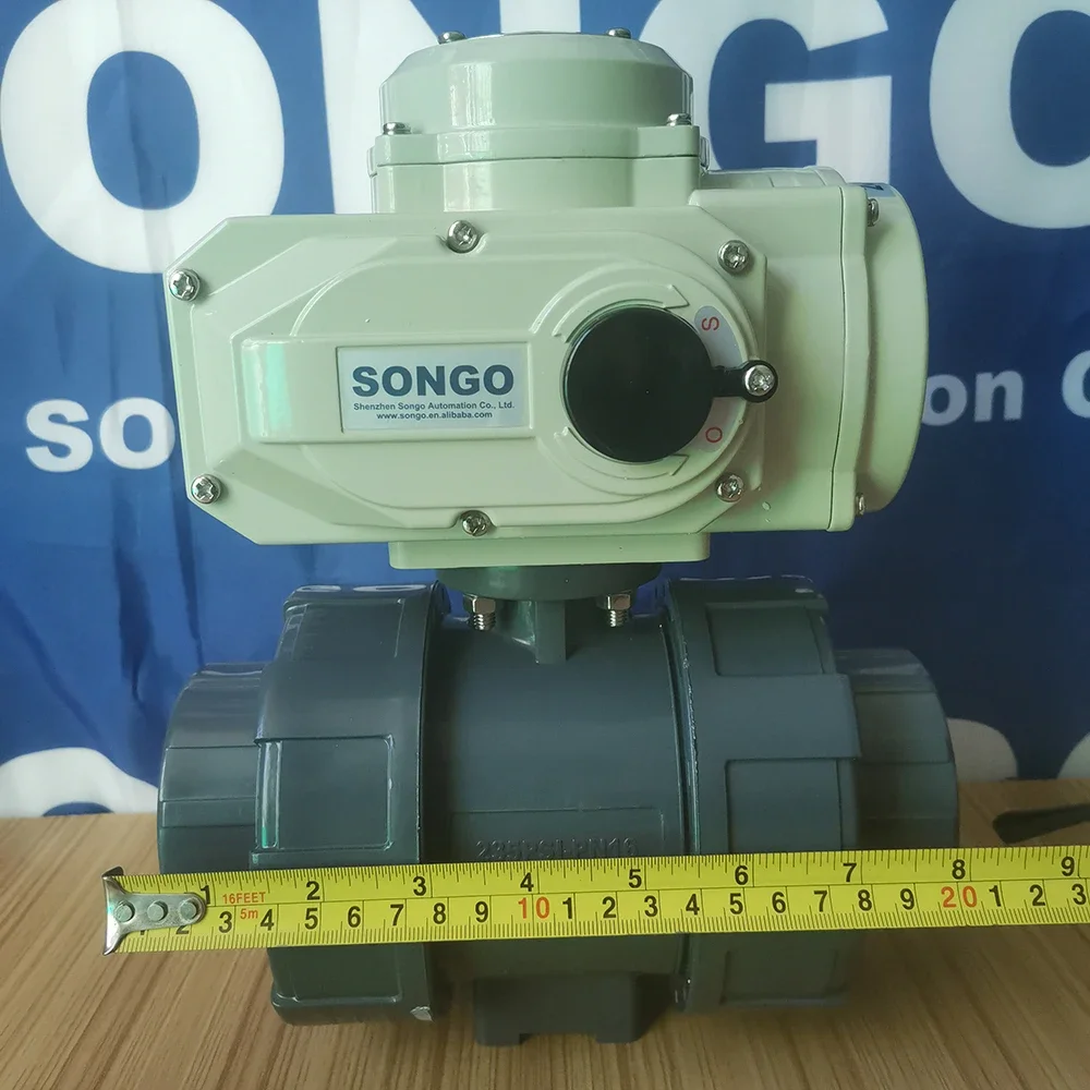 SONGO dn50 2 inch 12V 24v  on/off type Motorized Actuator PVC Plastic  Control electric 2 way  ss316 electric ball valve 230v