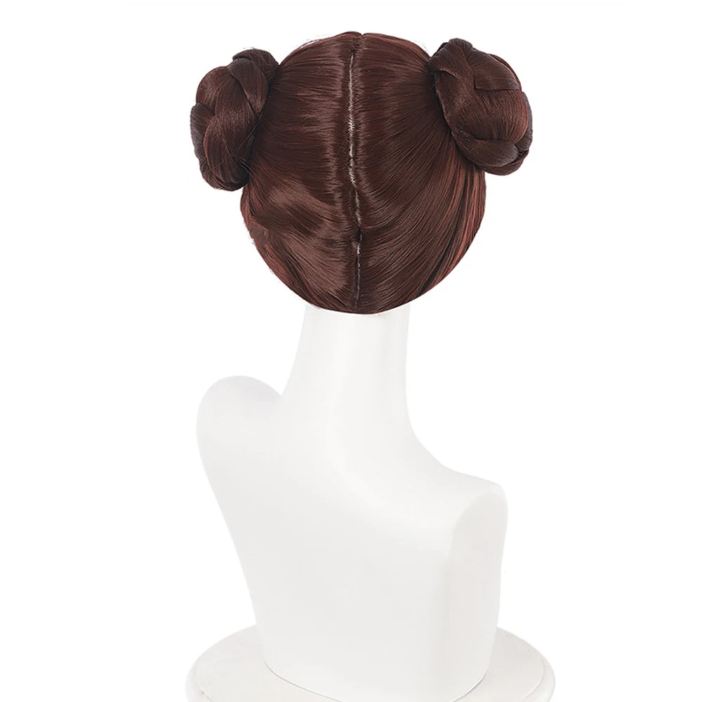 Leia-pelucas de princesa de fantasía para Cosplay, accesorios de disfraz de batalla espacial de película, disfraz de Halloween para mujeres adultas, accesorios de ropa de juego de rol