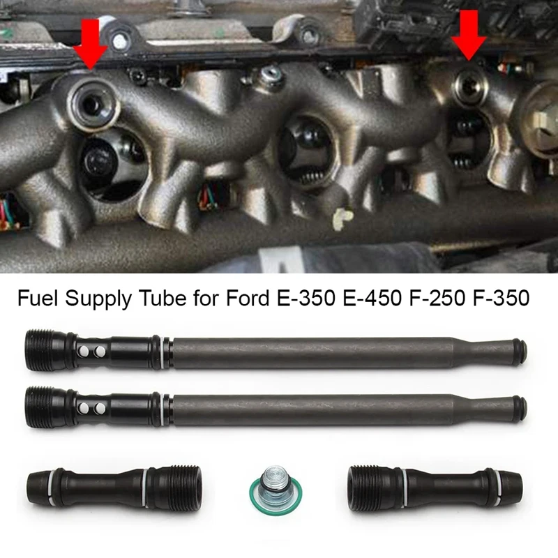 Auto Stroke Updated Stand Pipe Dummy Plug Kit Fuel Supply Tube For Ford E-350 E-450 F-250 F-350 Parts 6E7Z-9A332-A 6E7Z9A332A