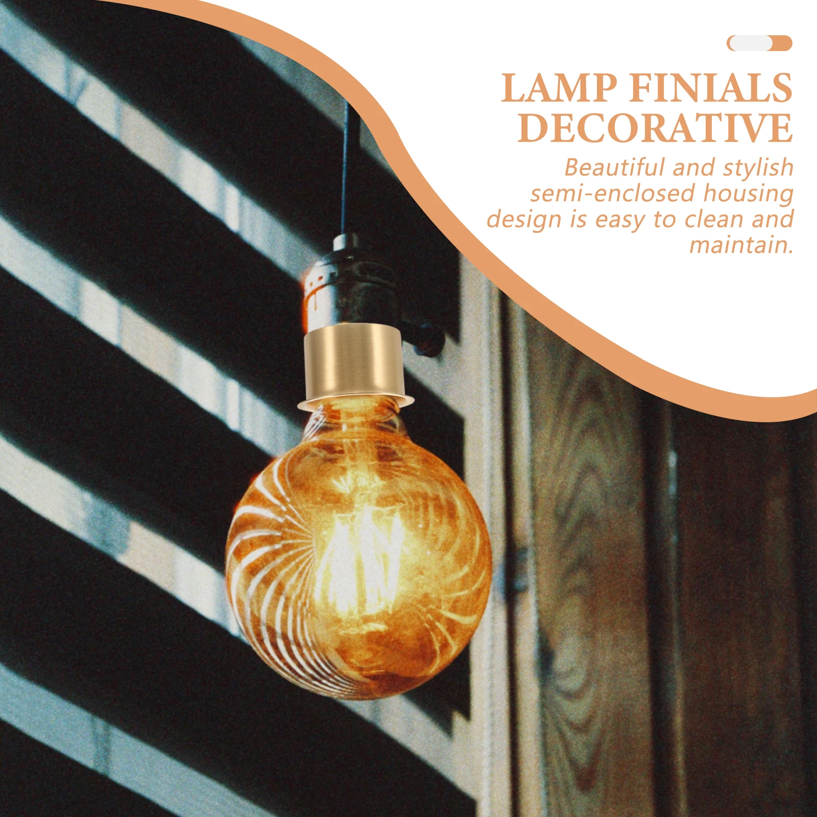 

Copper Lamp Finial E27 Lamp Shade Replacement Light Screw Cap Decorative Compatible for Table Pendant Lamps