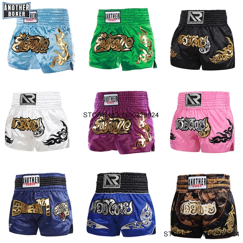 

Muay Thai Shorts Premium Boxing Training Short Pants Lightweight Satin MMA Fighting Clothing for Men Women Kids Kickboxing Trunk