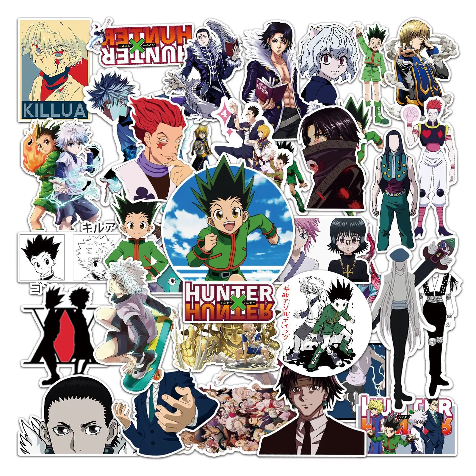 50pcs Hunter×Hunter Graffiti Sticker Luggage Scooter Computer Tablet Cartoon Decorative Waterproof Stickers