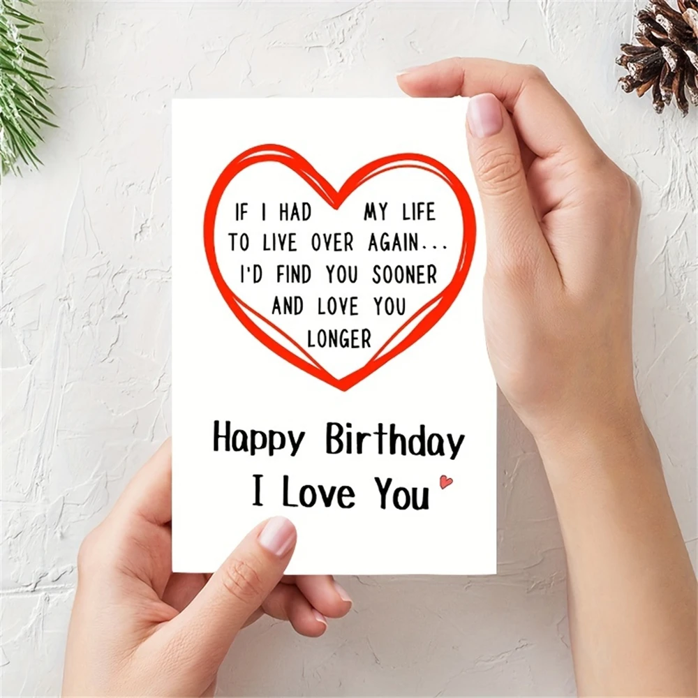 1pc,Romantic Birthday Card for Husband Boyfriend, Funny Birthday Card for Girlfriend Wife - I Wish I Could Love You longer,with