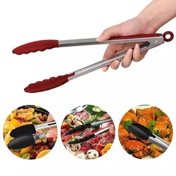 7/9/12 inch Small Silicone Clips Bread Barbecue tongs Steak Clip Food Clips BBQ Cooking Baking Salad Kitchen Accessories