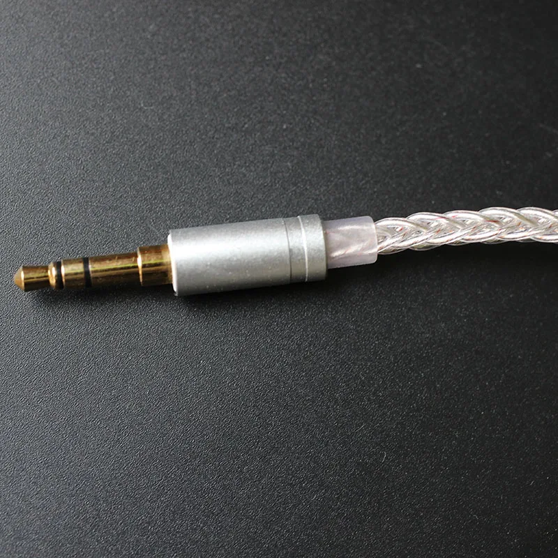 8 Core Sliver Audio Cord 3.5mm Plug Earphone Cable