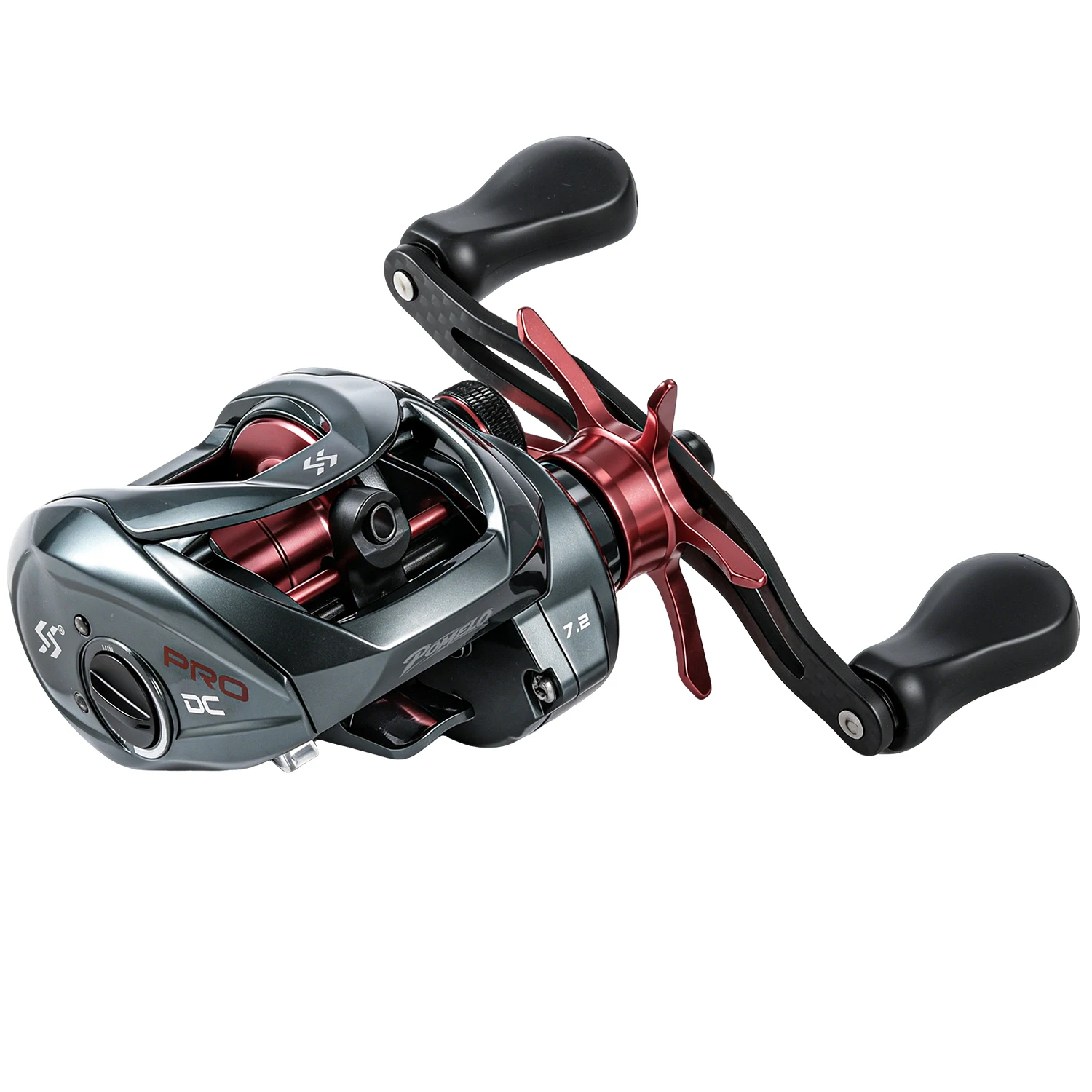 Sougayilang PRO DC Elektronische Baitcasting-Rolle Anti-Backlash 7.2:1 Übersetzungsverhältnis 7+1BB Carbon-Griff Salzwasser-Angelrolle – Detail 1