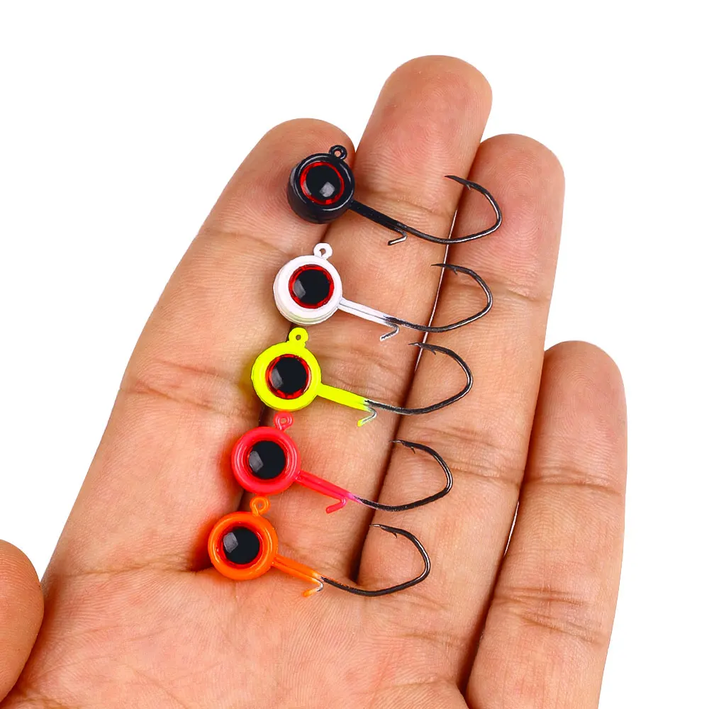 5 Stück/Beutel Big Eyes JigHead Haken 3,5g 1,7g 0,8g Swimbait Jigkopf mit 3D-Augen für Crappie, Barsch, Zander, Panfisch – Detail 6