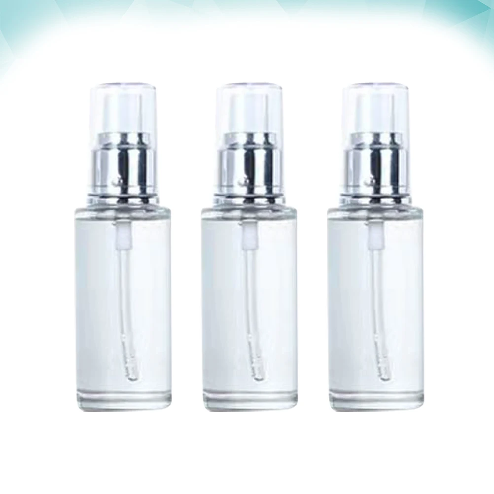 

3Pcs Press Pump Bottles Premium Material Portable Empty Container for Travel Essential Oil Perfume Nail