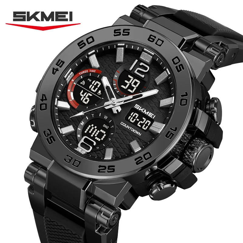 SKMEI Business Classic ساعة إلكترونية رقمية رياضية LED ضوء ساعات كوارتز للرجال مقاوم للماء إنذار ساعة اليد Reloj Hombre