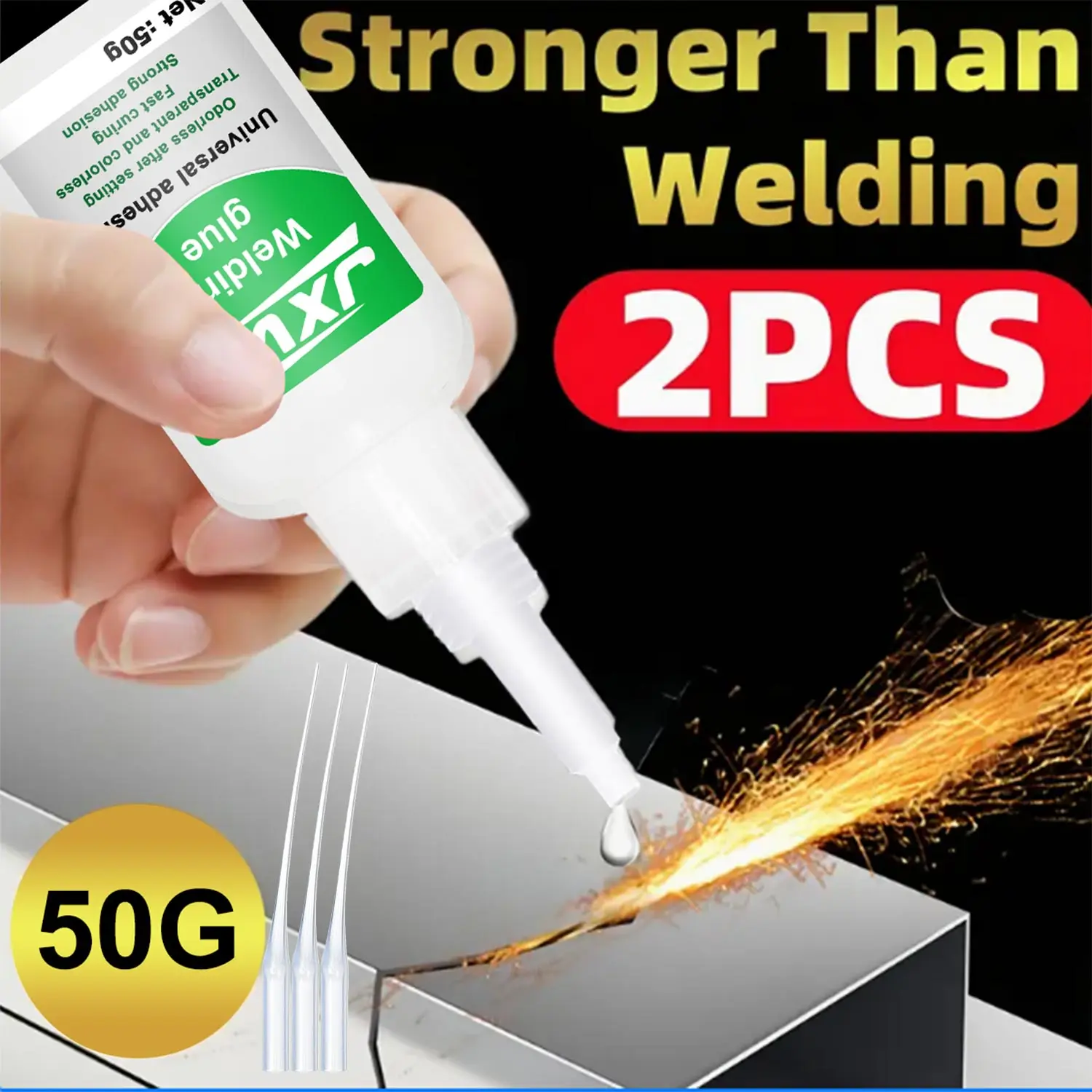 JXVX 50g لاصق زيتي فائق القوة لللحام متعدد الأغراض لاصق سائل قوي للغاية أداة لاصقة 20 جرام - لاصق CA شفاف سريع الجفاف للمعادن والبلاستيك والخشب والسيراميك والزجاج. #1