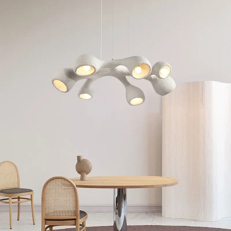 Lustre minimalista designer nórdico, luzes criativas personalizadas, estilo Wabi-sabi, sala de estar e quarto, balcão de jantar