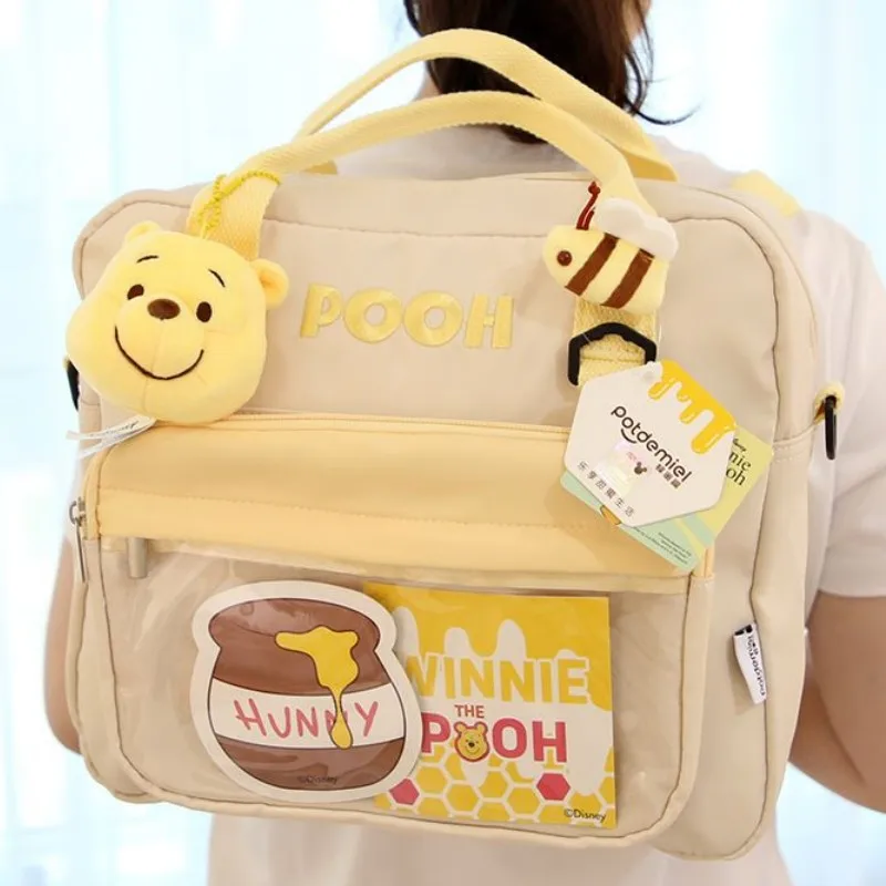 New Disney Winnie The Pooh Kawaii Original Bee Bear Large-capacity One Shoulder Bag  Portable Backpack Cartoon Cute Girls Gifts