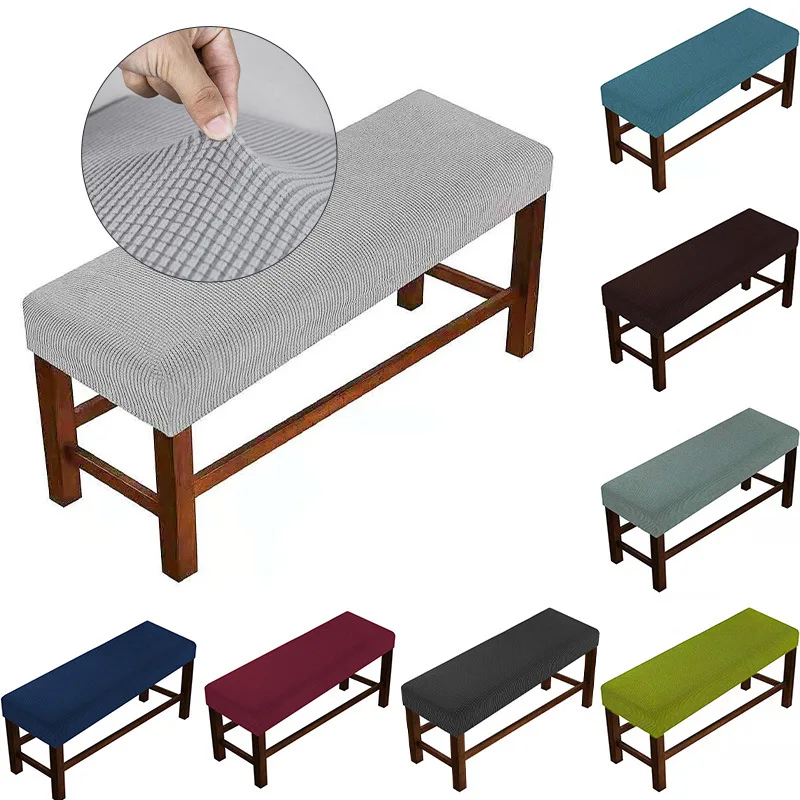 Stretch Dining Bench Cover Elastic Piano Chair Cover Anti-Dust Removable Slipcover for Living Room