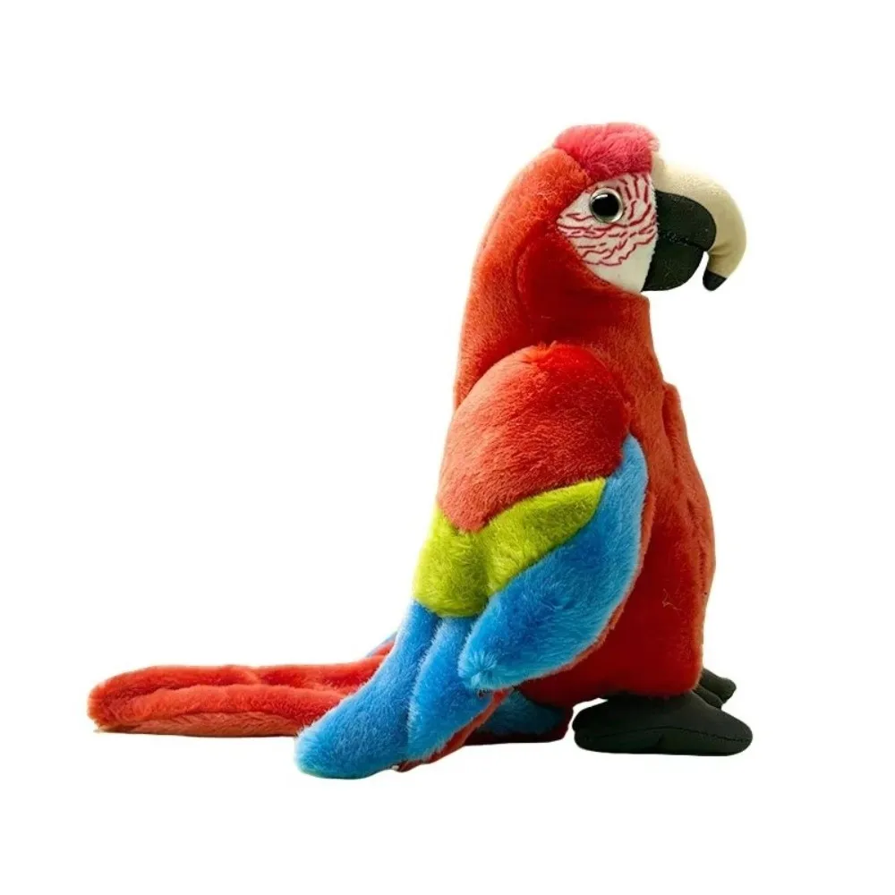 New Soft Parrot Colorful Realistic Macaw Stuffed Animal Vivid Lifelike 22cm Parrot Stuffed Gift for Boys Girls