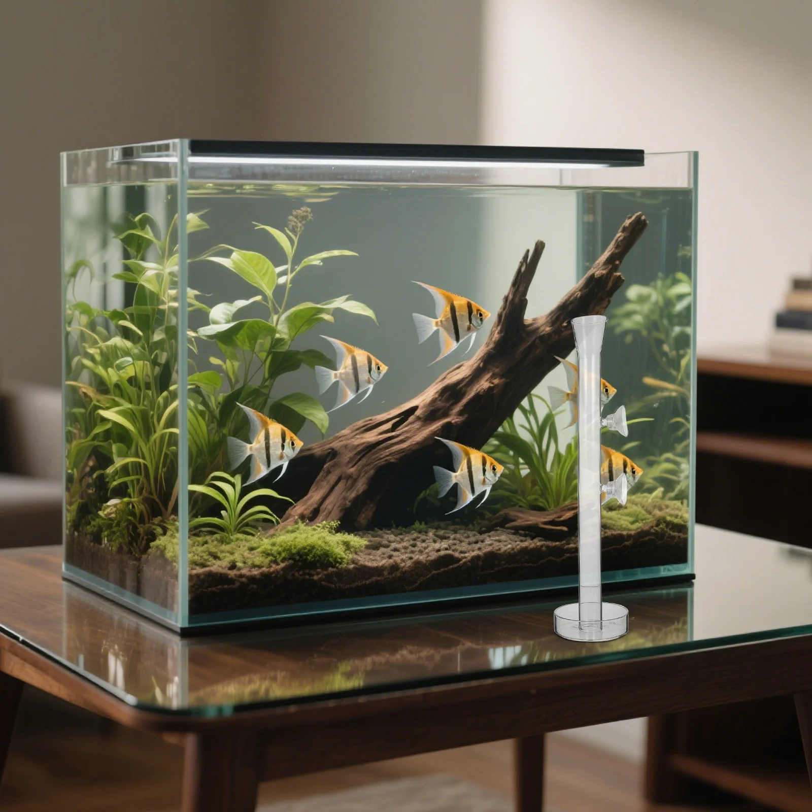 

Fish Shrimp Feeder Tray Set Transparent Glass Durable Feeding Tube Practical Aquarium Food Container Fish Shrimp