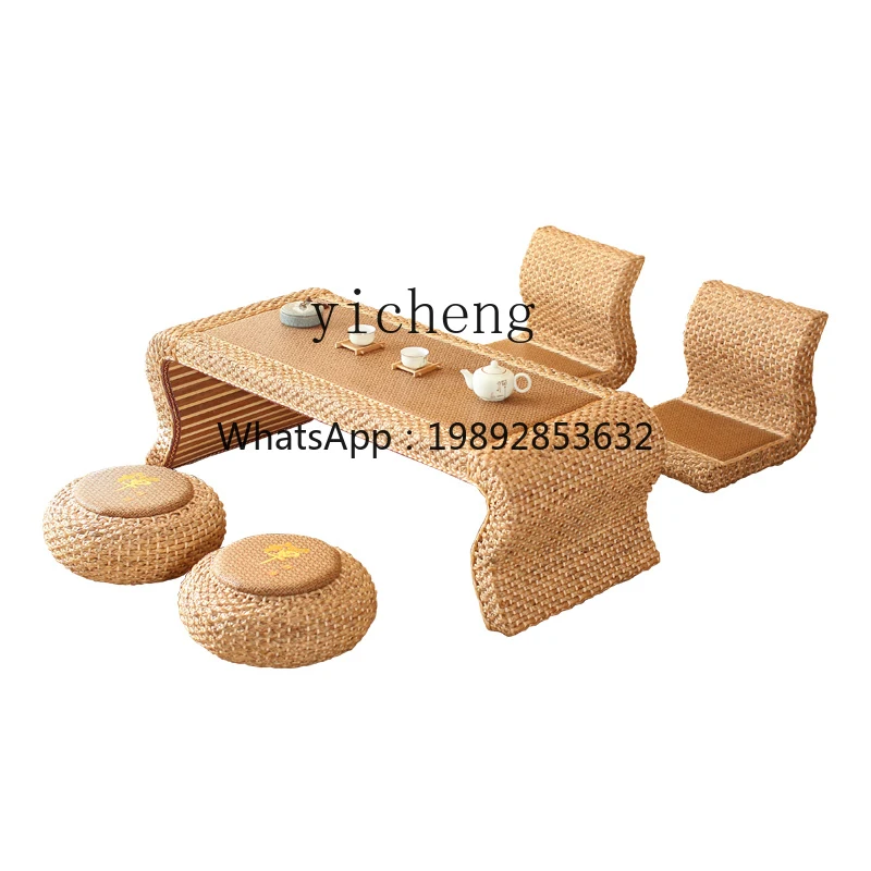 

ZZc Rattan Tatami Tea Table Deck Tea Table Combination Bay Window Balcony Low Table