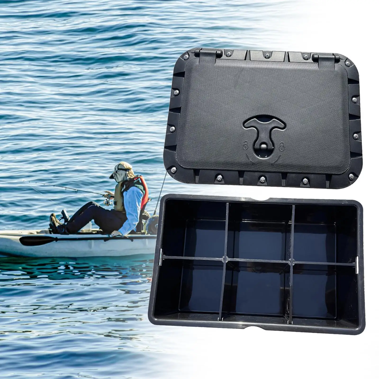 

Deck Access Hatch with Lid for Marine Applications, Includes Lure Storage