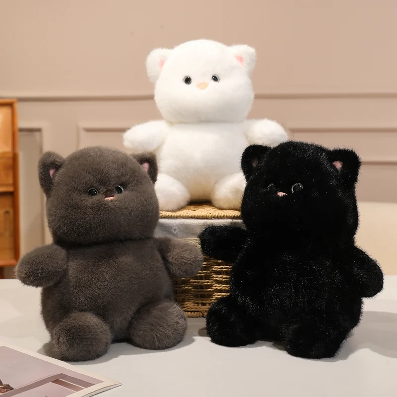 

28cm Kawaii Chubby Cat Plush Toy White Cat Plush Doll Soft Stuffed Animal Cat Appease Doll Comfortable Hug Cat Doll Kid Gift