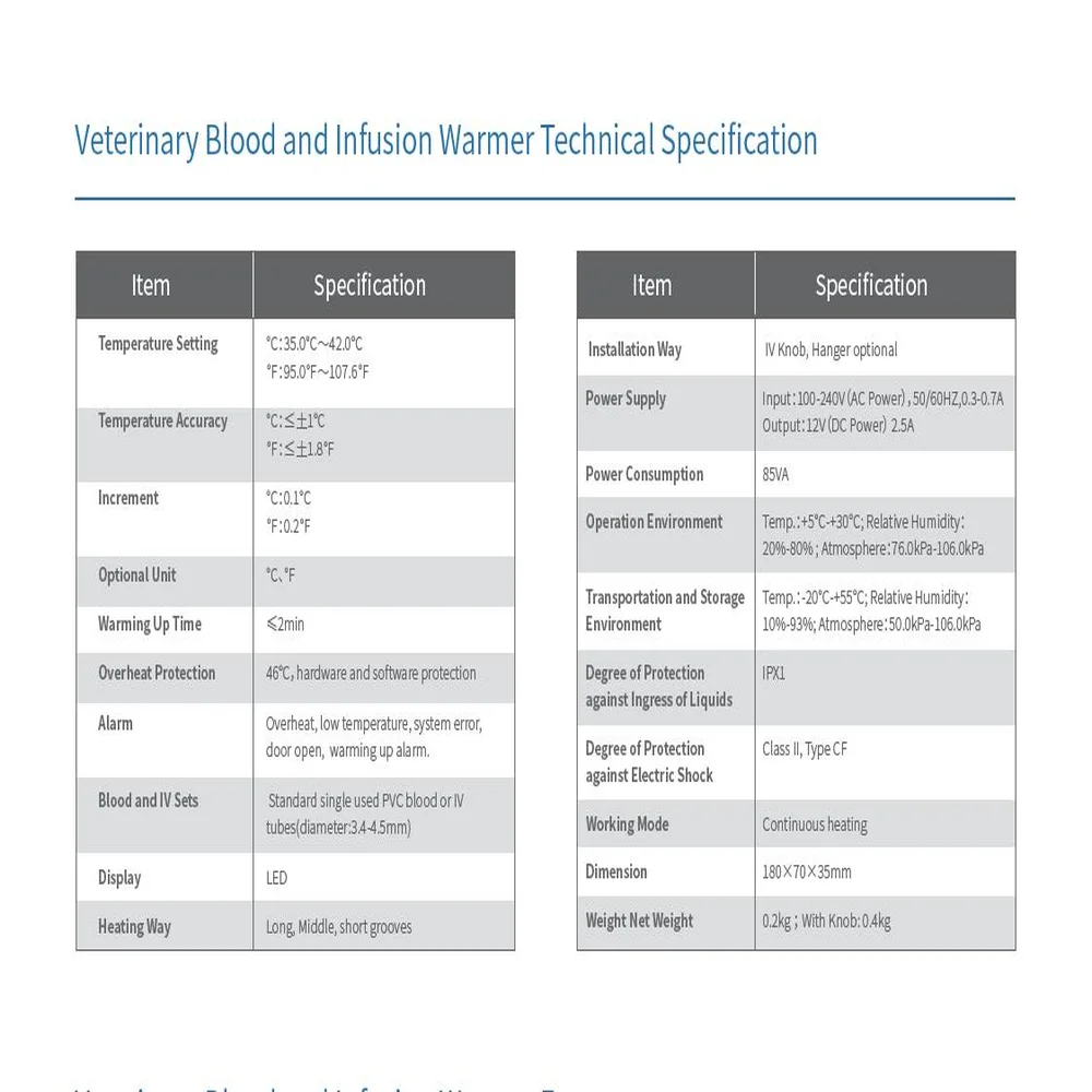 Pet cat and dog veterinarian specific blood transfusion and infusion heater, liquid heater/infusion heater, pet thermostat