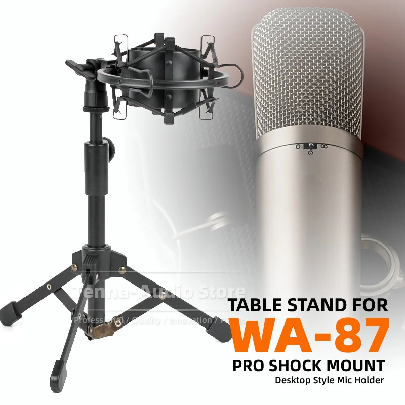 Desktop Stand Shock Mount Table Holder For Warm Audio WA-87 WA 87 Microphone WA87 R2 R2B  Desk Tripod Shockproof Mic Bracket