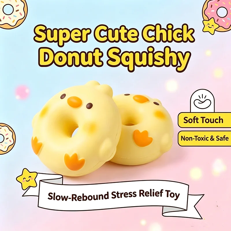 Cute Yellow Chicken Sweet Dough Slow Recovery Pinching Fun Learning Adult Stress Relief Slow Recovery Toy