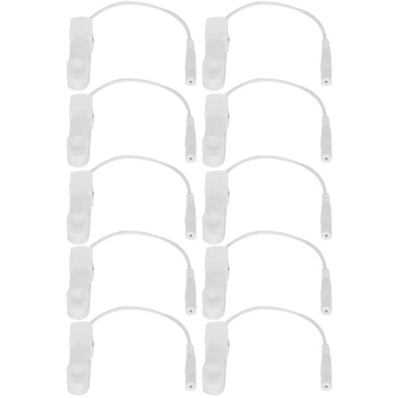 

10 шт. 2,0-миллиметровых электродных проводов-клипс для подключения к цифровому массажному аппарату TENS