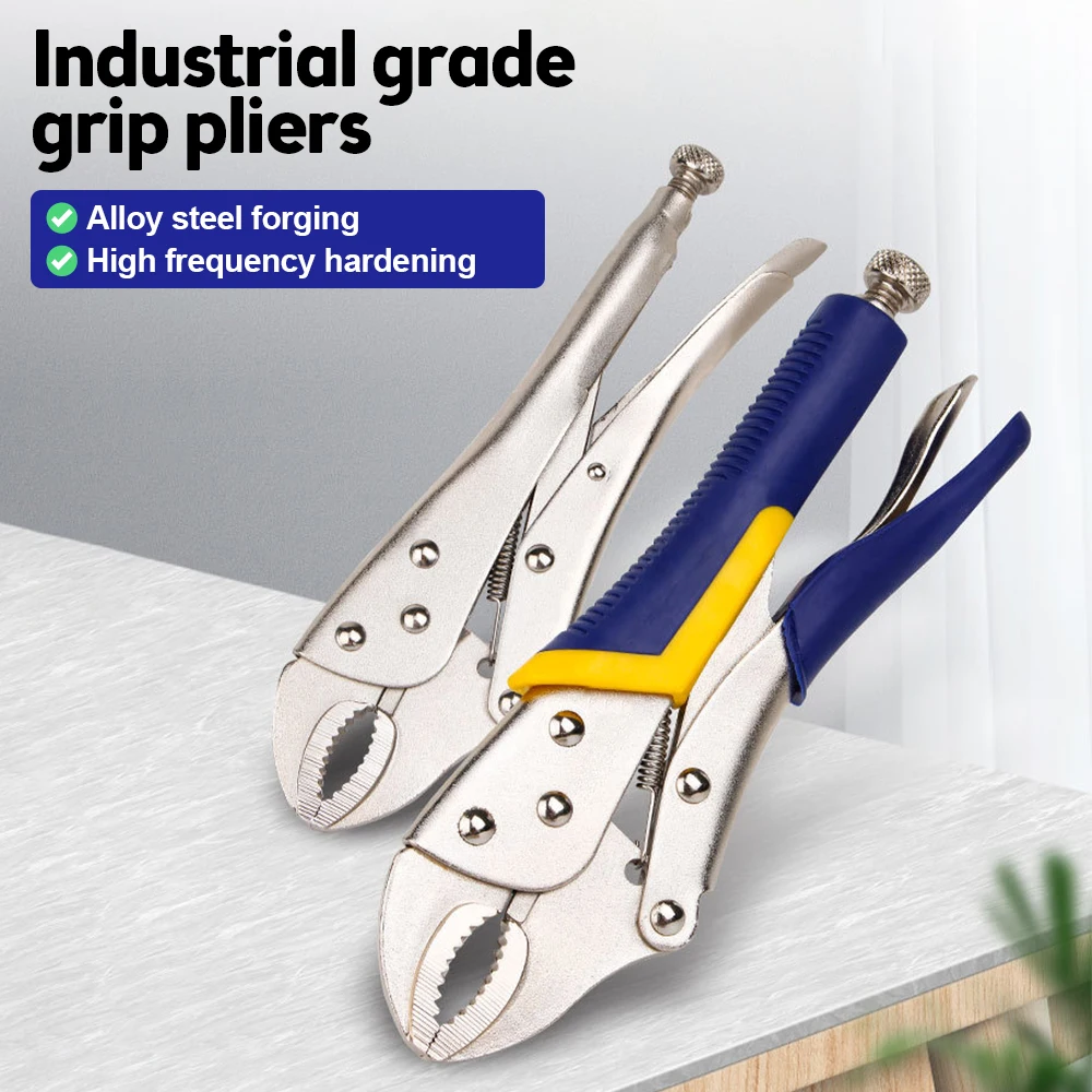 Locking Pliers CRV Lock Pliers Curved Jaw Pliers Straight Long Nose Pliers Multi-function Clamp Tool Welding Tools