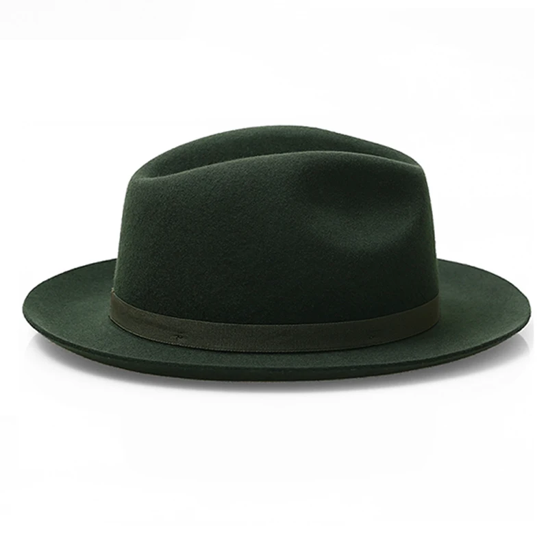 Green Wool Fedora Hat, Women Men S-XL Size Black Color Floppy Panama Hat  Ladies Elegant Church Dress Formal Cap