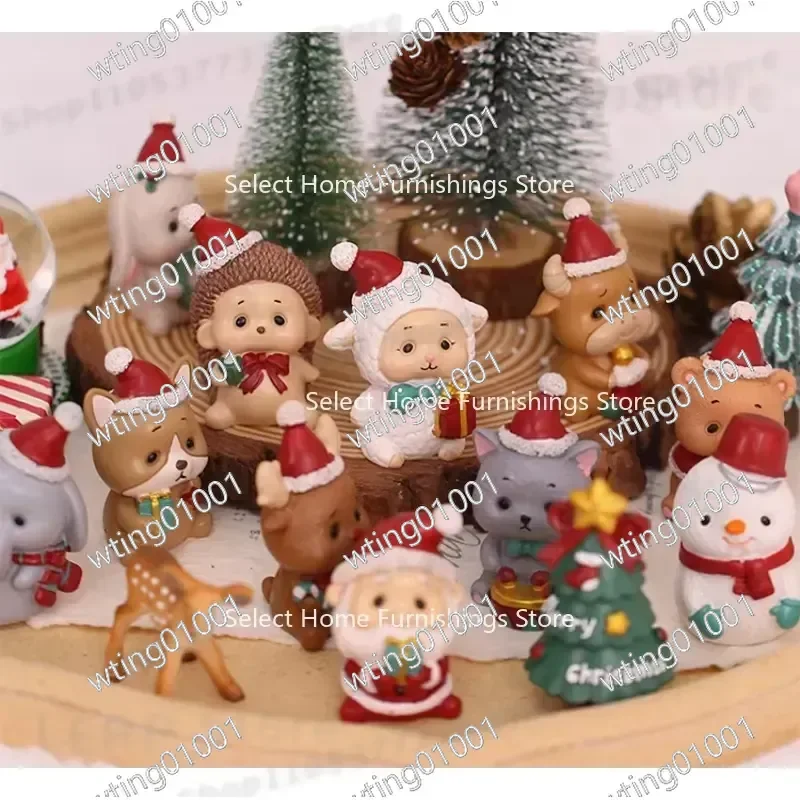 for Christmas Tree Resin Ornaments Mini Pendants Festive Holiday Home Decor Desktop Scene Display Props Household Decoration