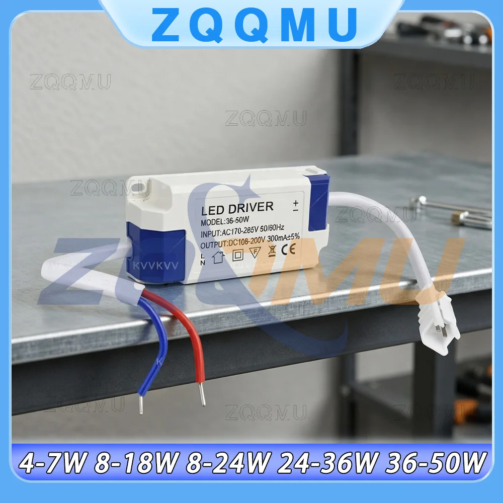 

AC 85-265V Non-Isolated LED Driver Constant Current 300mA External Power Supply Transformer 4-7W 8-18W 8-24W 24-36W 36-50W Light
