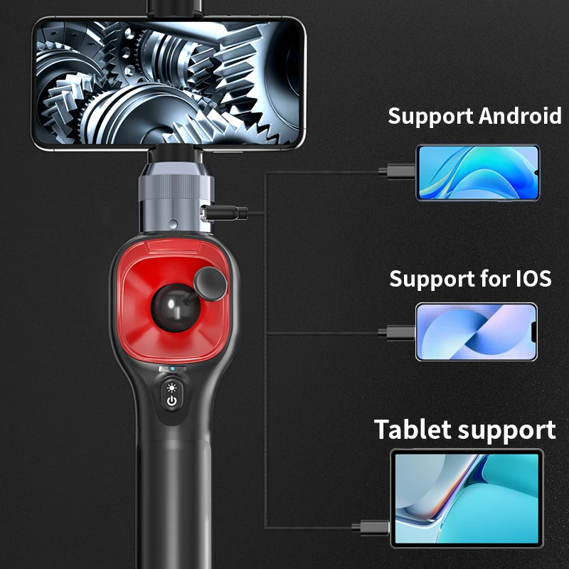 Imagem -05 - Endoscópio Dirigível com Luz para Automotive Articulando Borescope 4- Way Joystick Articulação Câmera de Inspeção 360 mm 62 mm hd