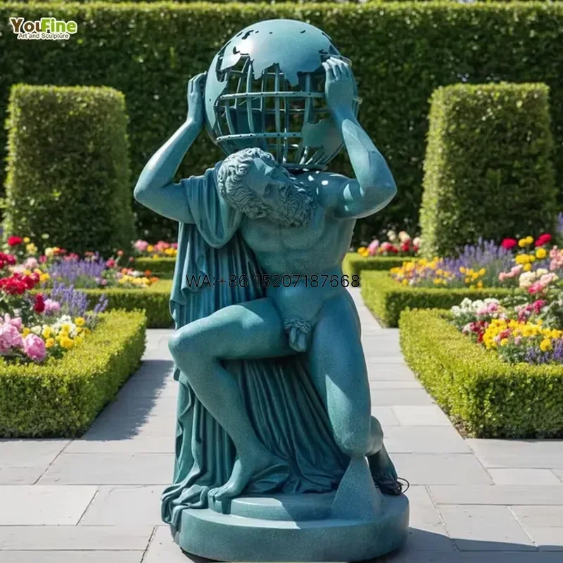 Wmwmnu for Casting Bronze Atlas Statue Famous Greek God Sculpture for Outdoor Garden Courtyard Park