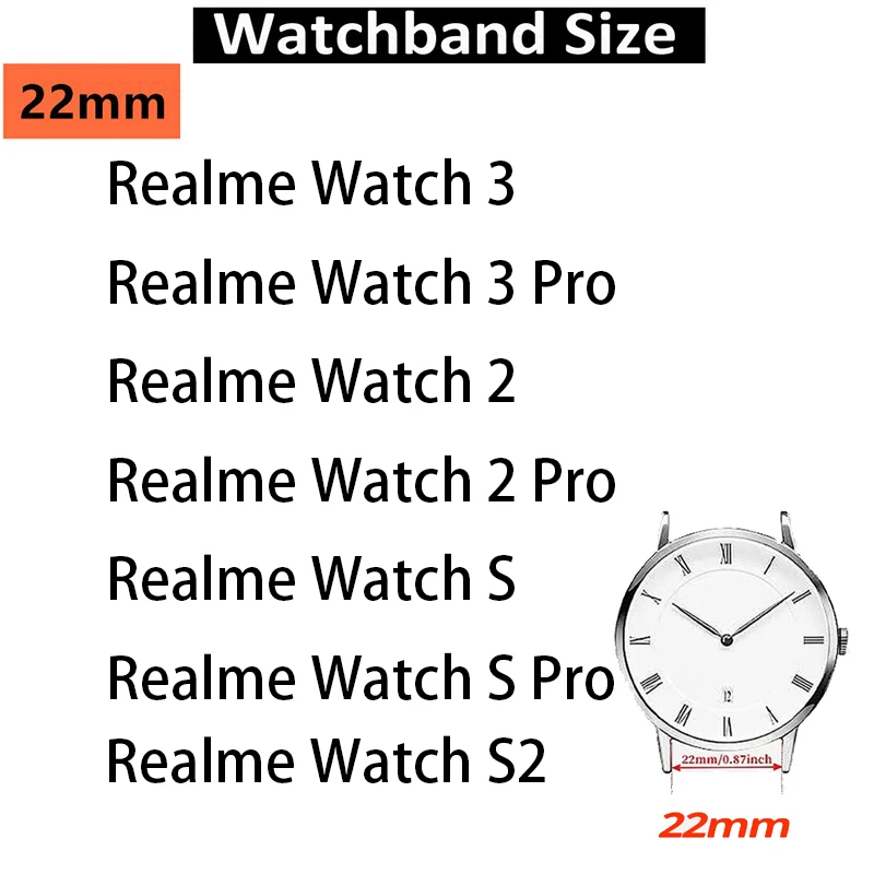 Correa de reloj de acero inoxidable para Realme Watch S2, Correa de Metal para Realme Watch 3 Pro, pulsera para realme watch 2pro